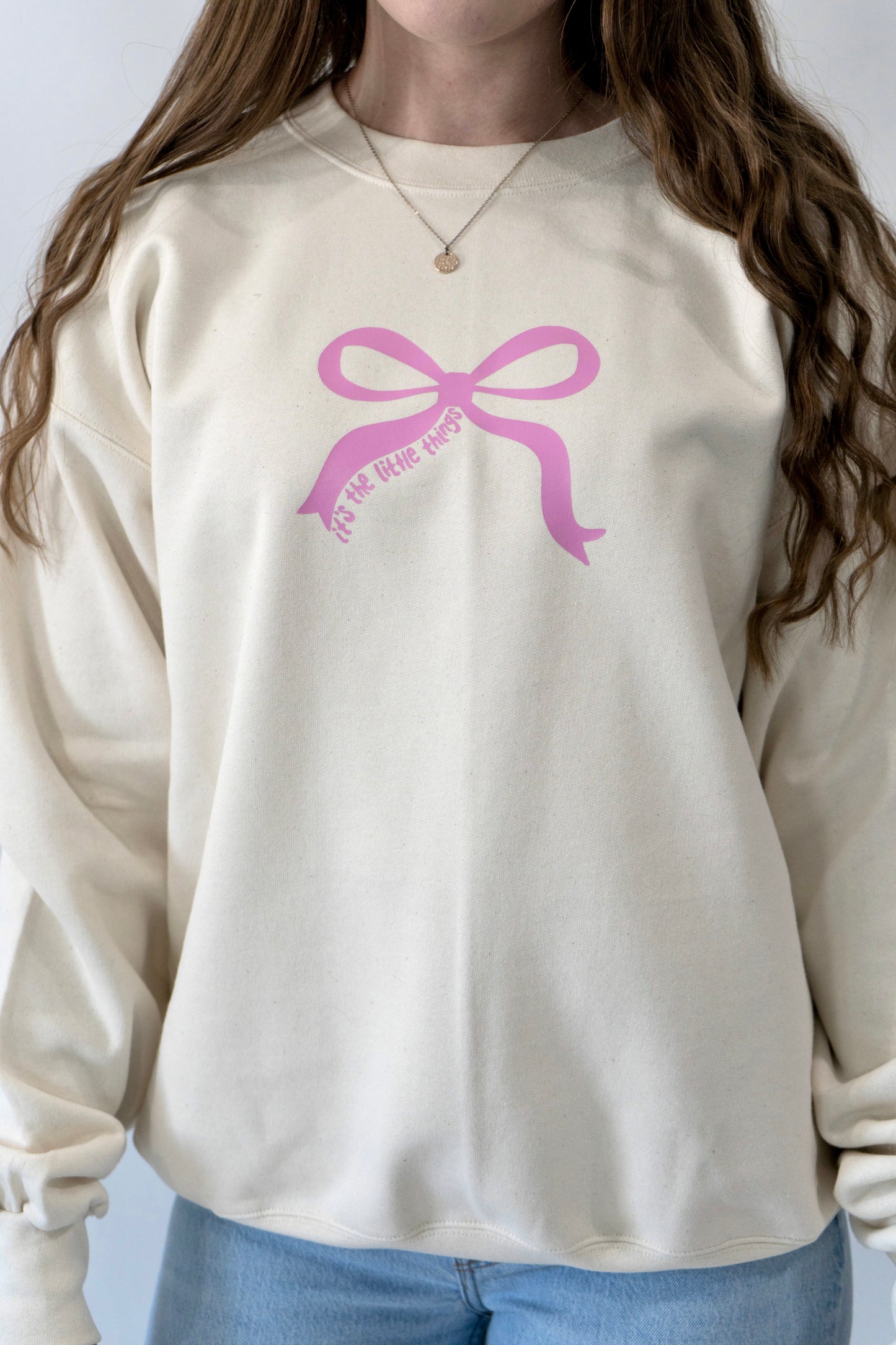 It's The Little Things Bow Crewneck