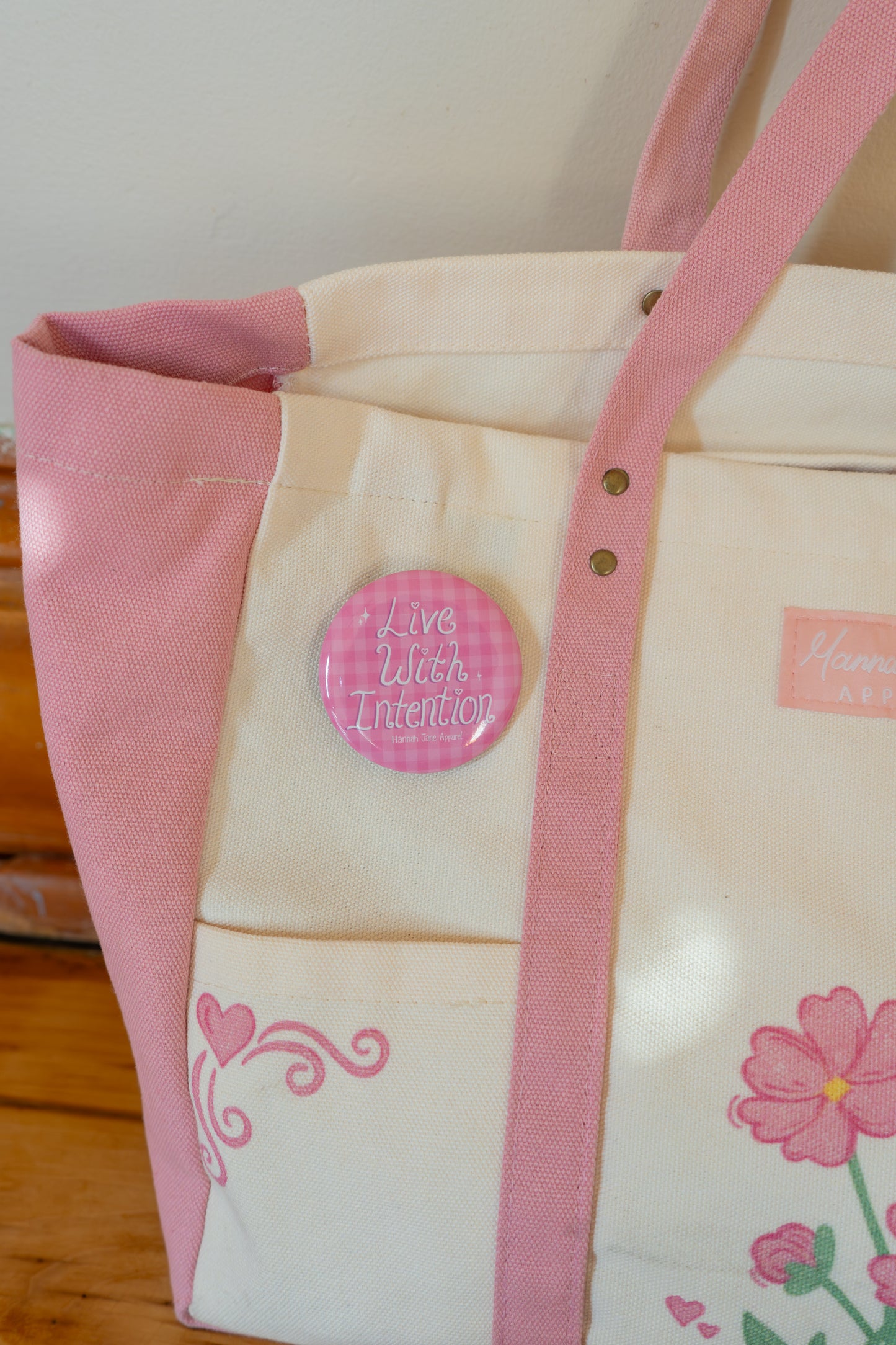 Live With Intention Button Pin