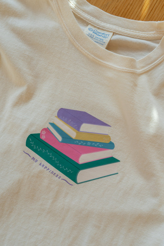 My Happiness Book Stack Tee