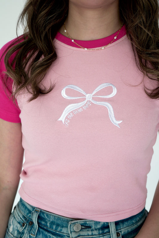 Embroidered Bow Baby Tee