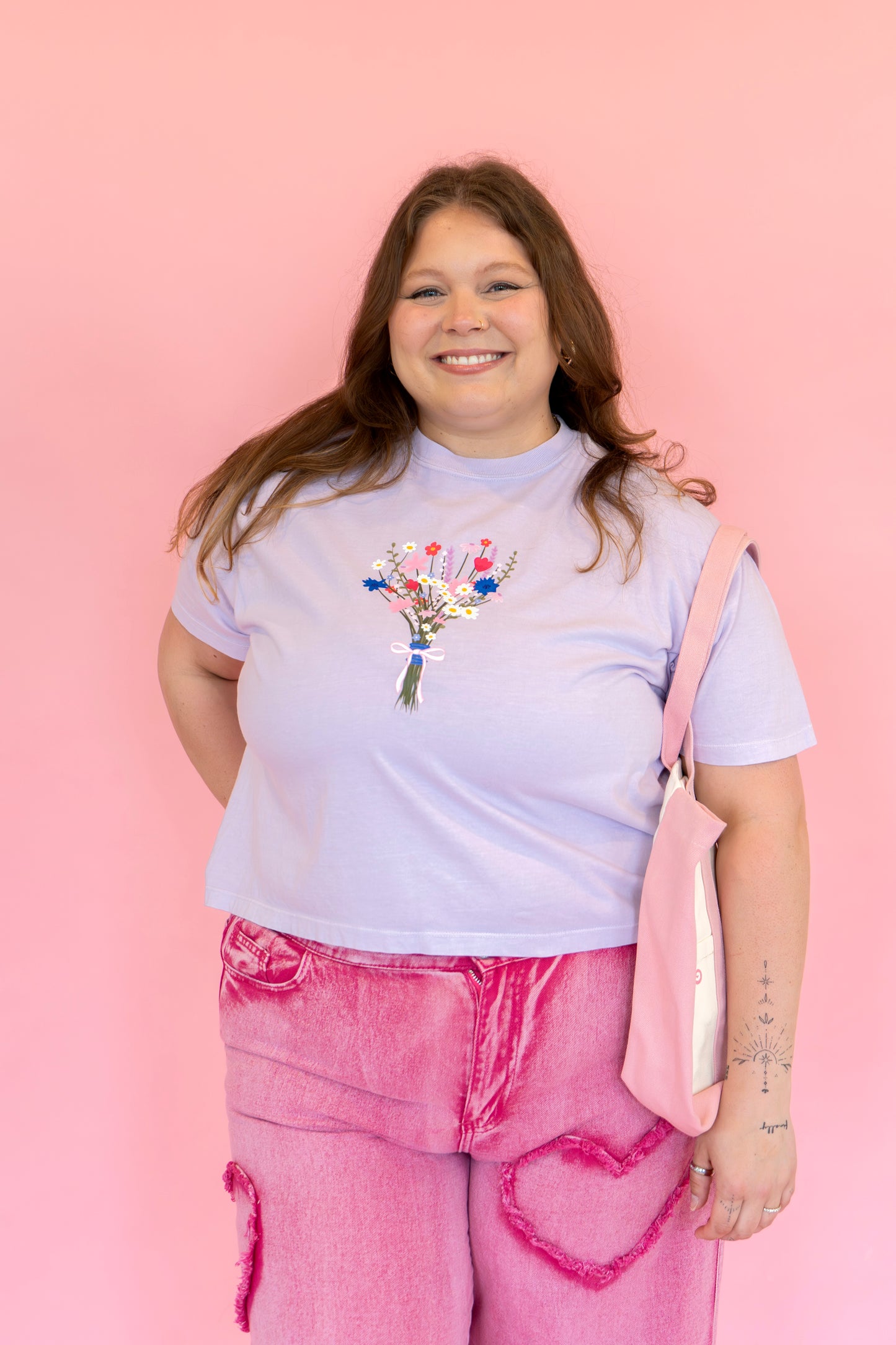 light purple wildflower tshirt