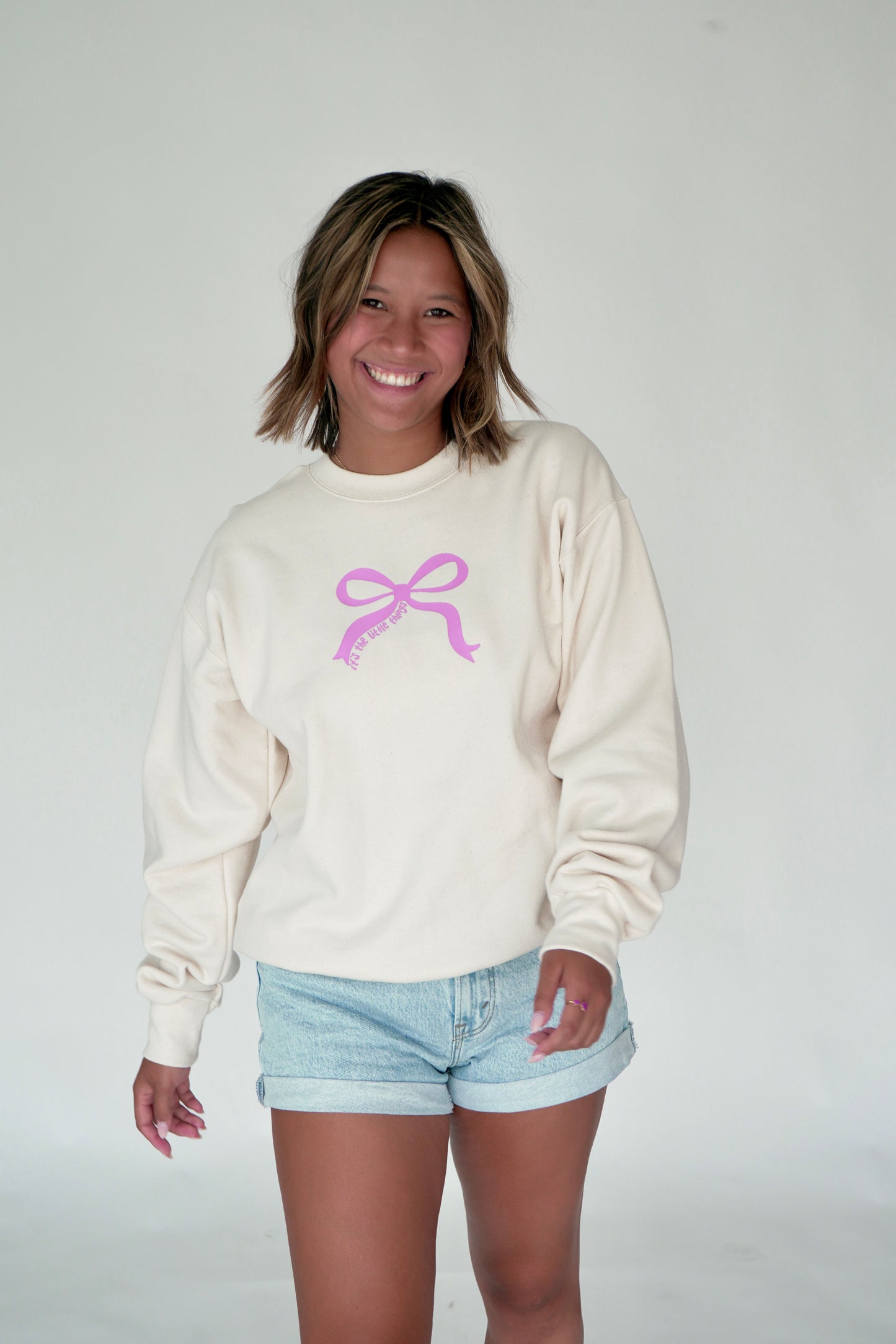 It's The Little Things Bow Crewneck