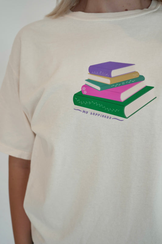 My Happiness Book Stack Tee