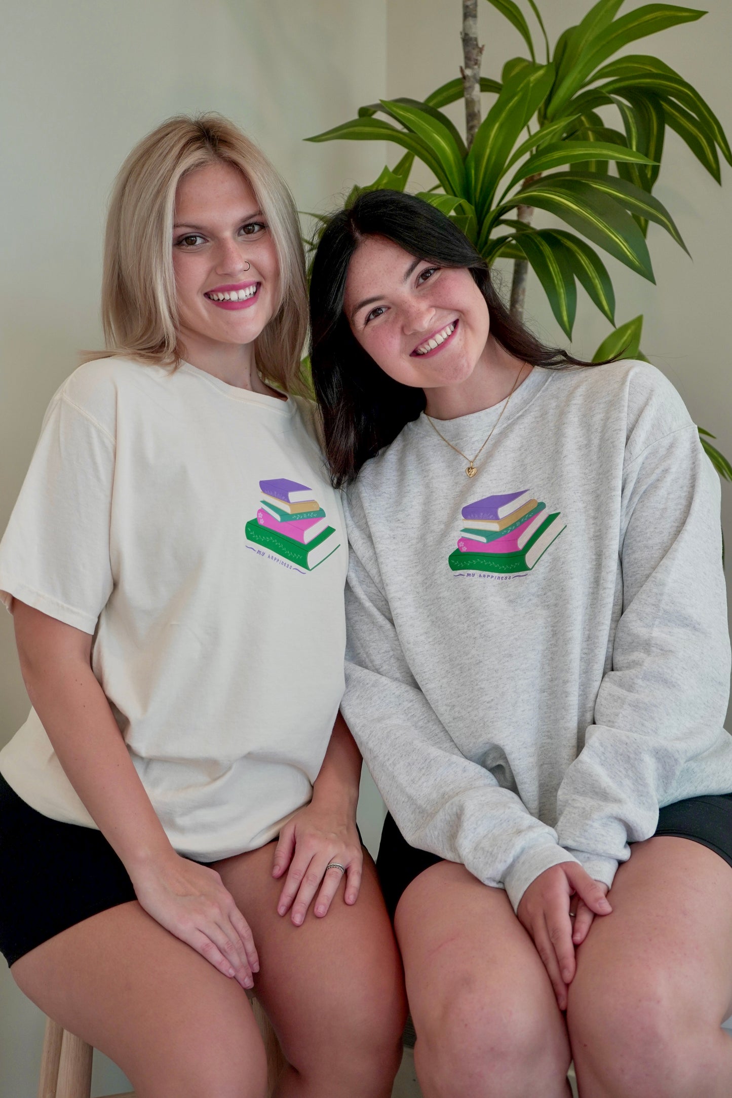 My Happiness Book Stack Tee