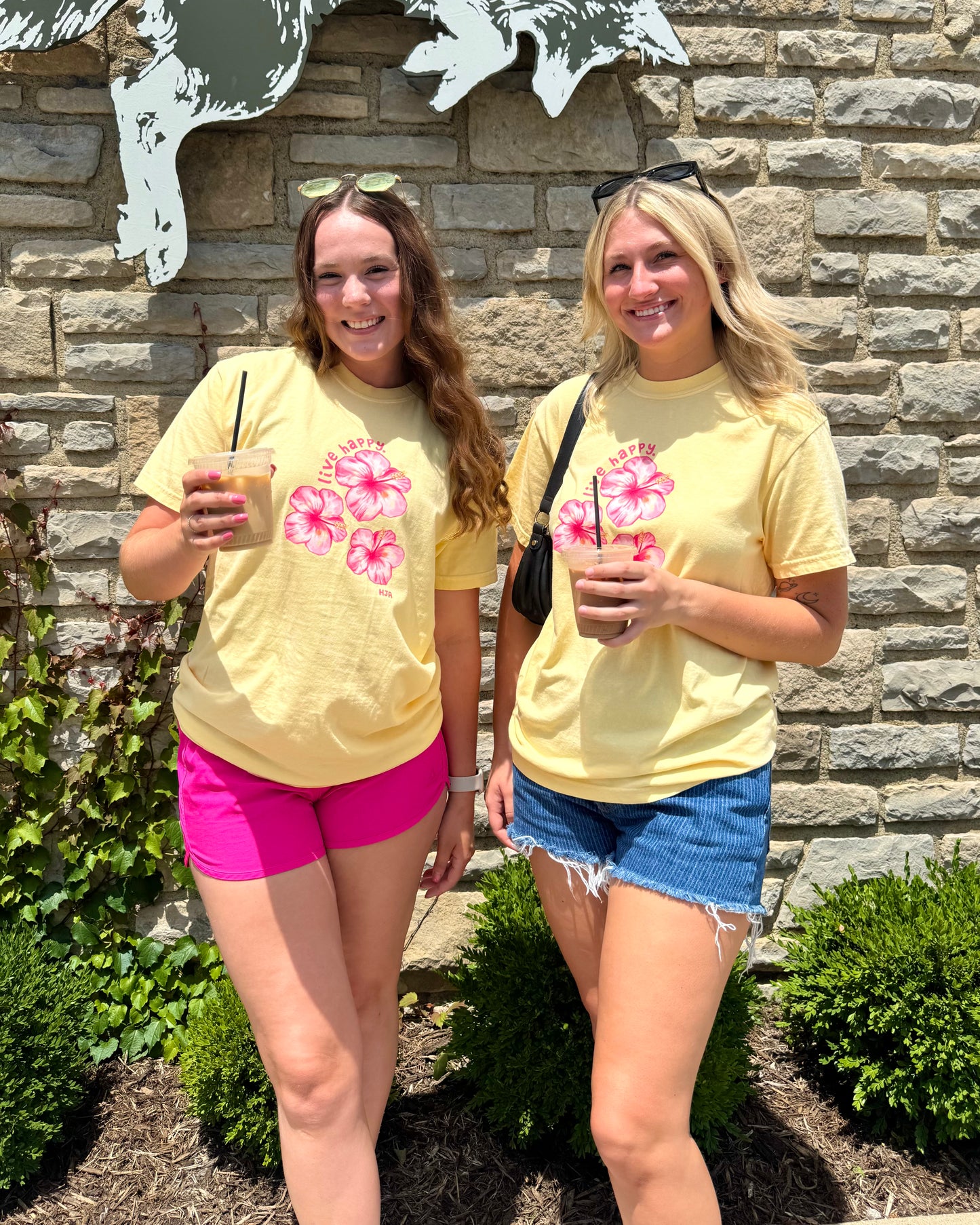 Live Happy Hibiscus Tee