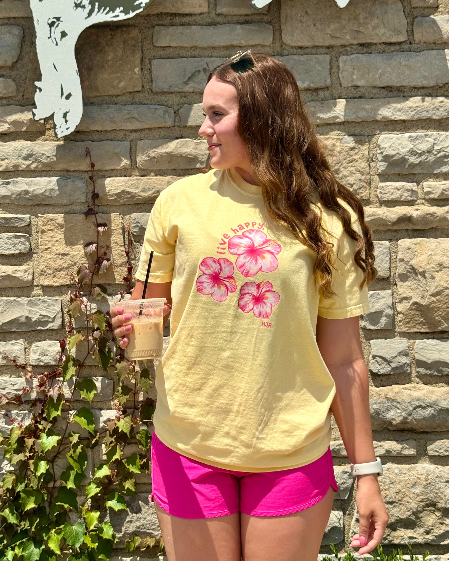 Live Happy Hibiscus Tee