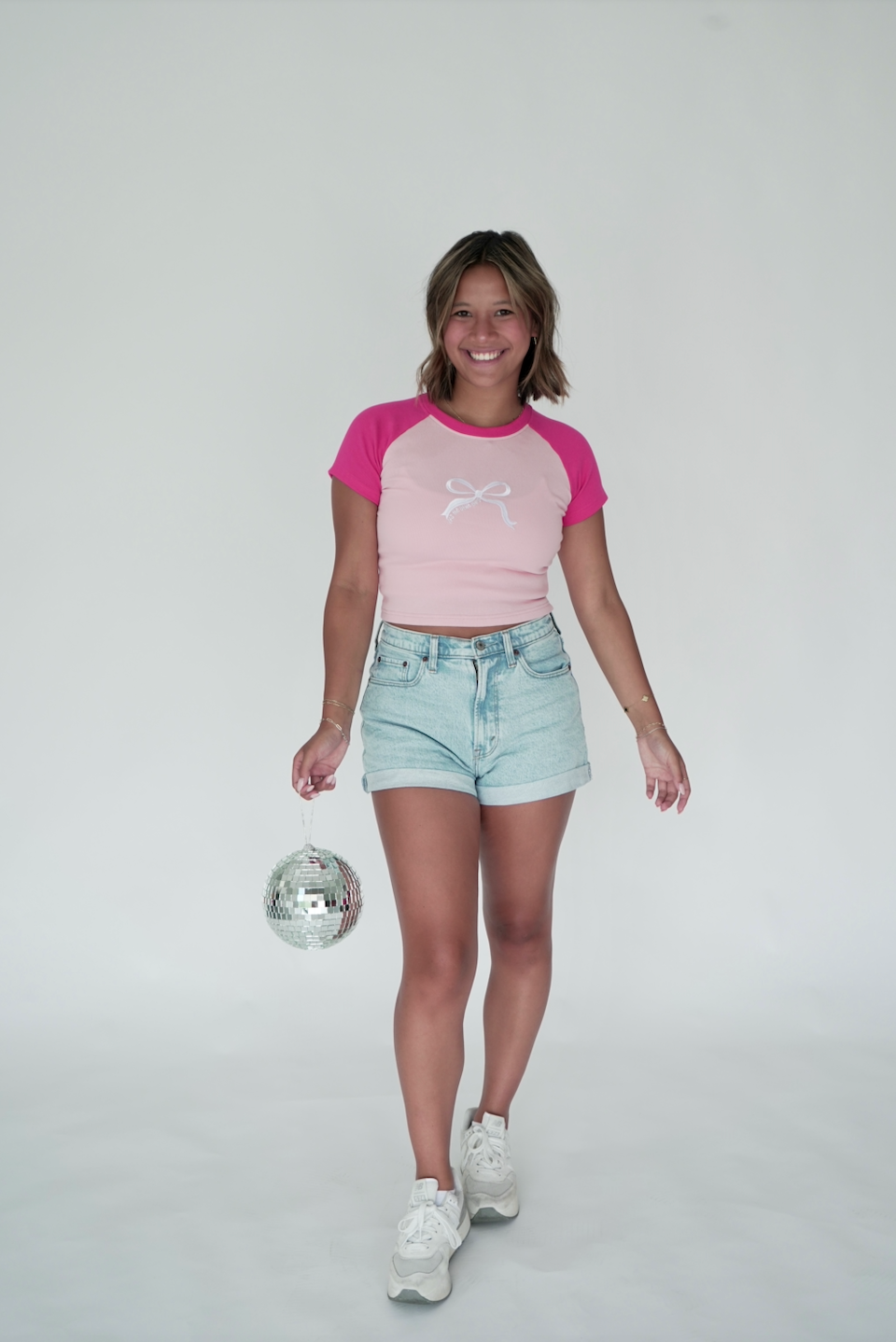 Embroidered Bow Baby Tee