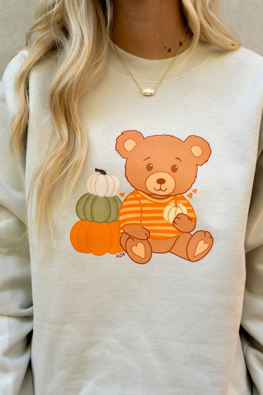Cozy Pumpkin Teddy Bear Crew