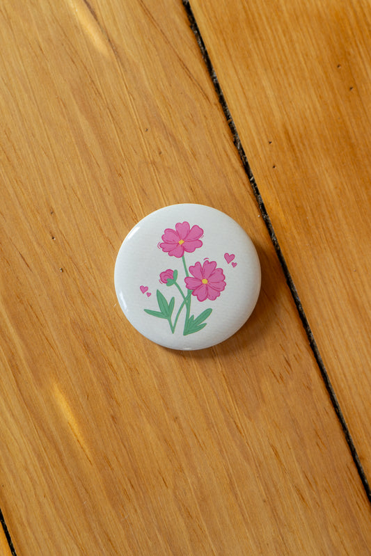 Flower Button Pin