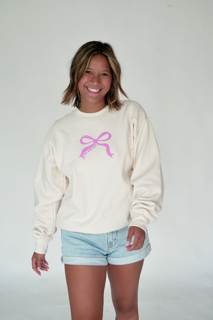 It's The Little Things Bow Crewneck