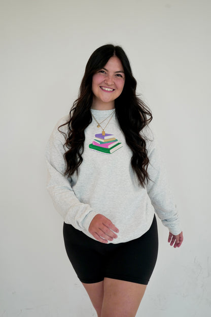 My Happiness Book Stack Crewneck