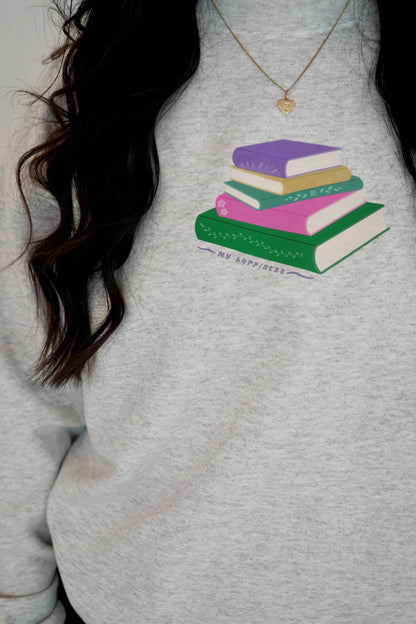 My Happiness Book Stack Crewneck