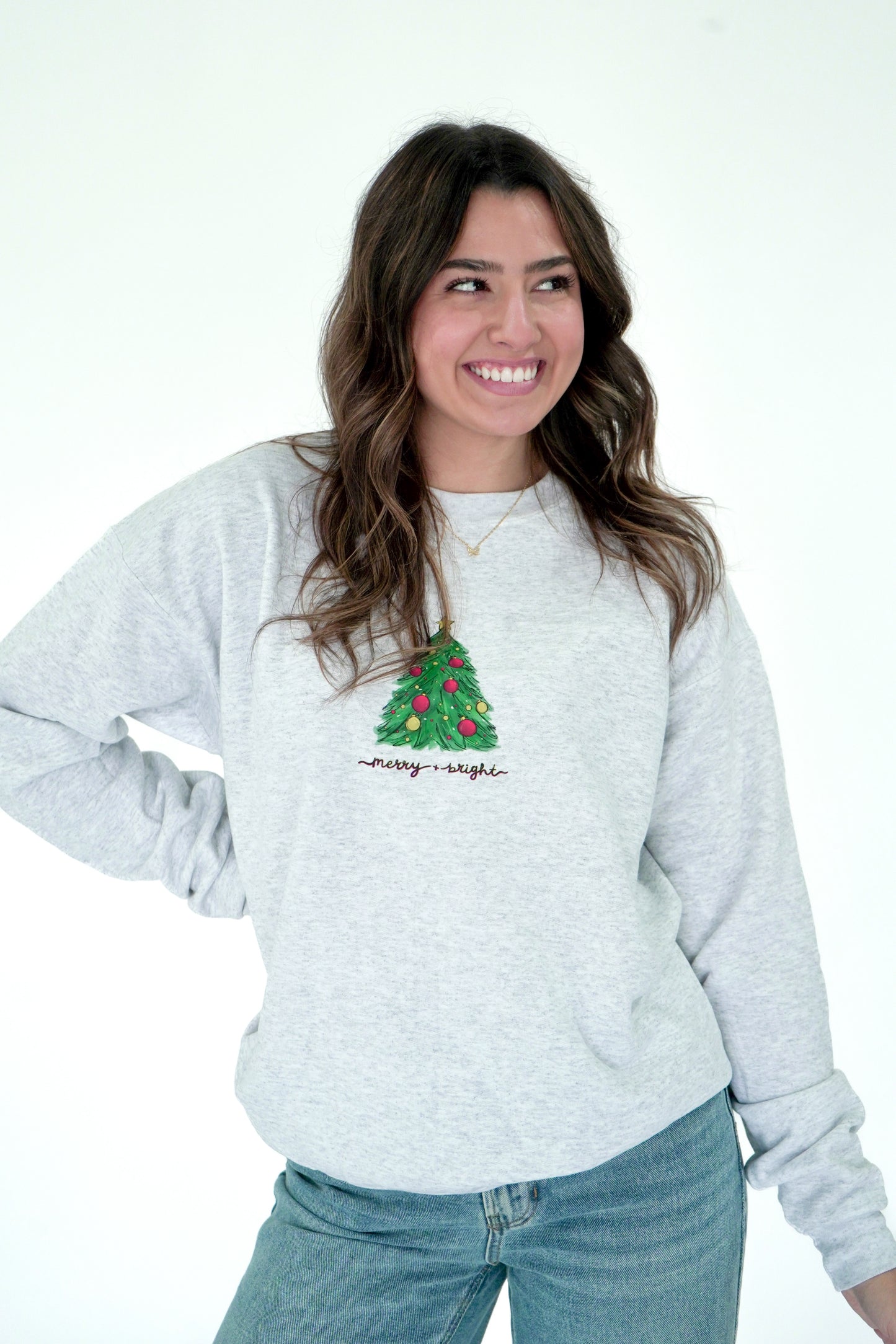 Merry and Bright Christmas Tree Crewneck